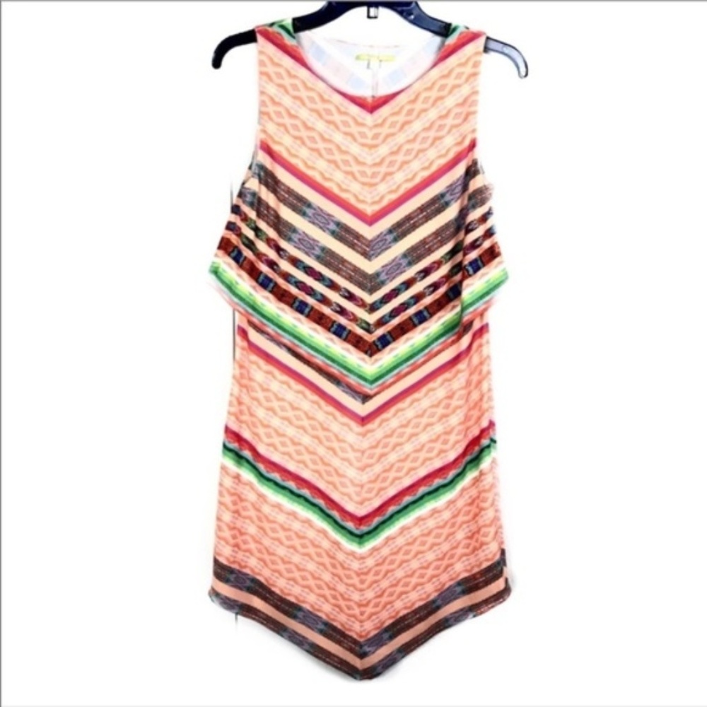 Gianni Bini Orange striped sleeveless dress
